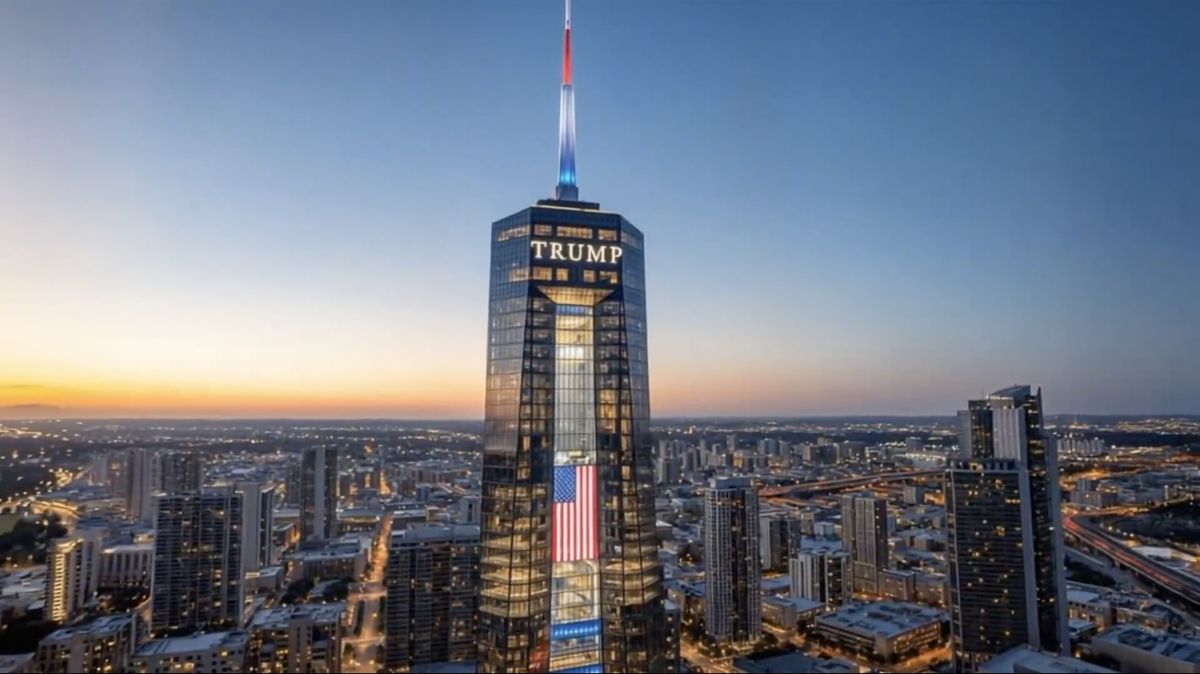 Hodně zlata, letadlo a jeho jméno na vrcholu. Trump ukázal návrh své knihovny